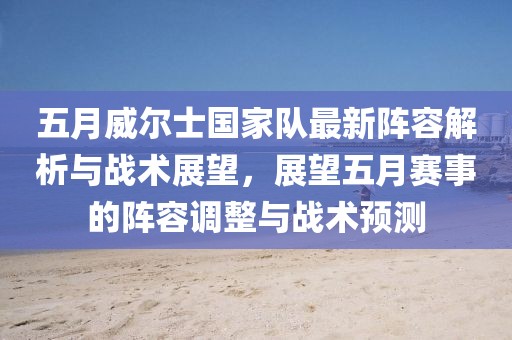 五月威尔士国家队最新阵容解析与战术展望，展望五月赛事的阵容调整与战术预测