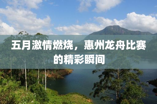 五月激情燃烧，惠州龙舟比赛的精彩瞬间
