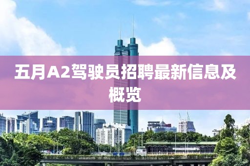 五月A2驾驶员招聘最新信息及概览