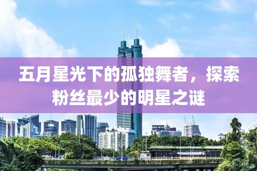 五月星光下的孤独舞者，探索粉丝最少的明星之谜