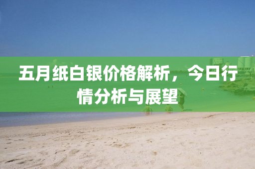 五月纸白银价格解析，今日行情分析与展望