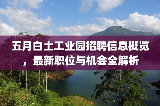五月白土工业园招聘信息概览，最新职位与机会全解析