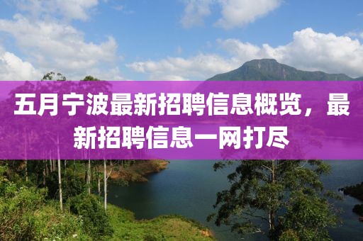 五月宁波最新招聘信息概览，最新招聘信息一网打尽