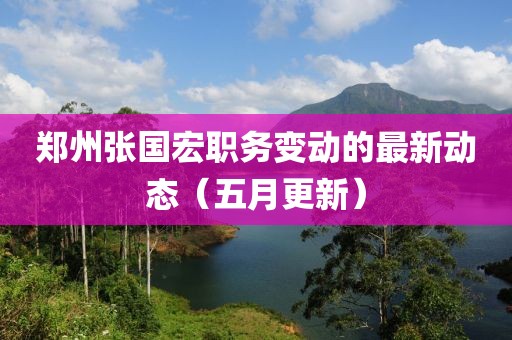 郑州张国宏职务变动的最新动态（五月更新）