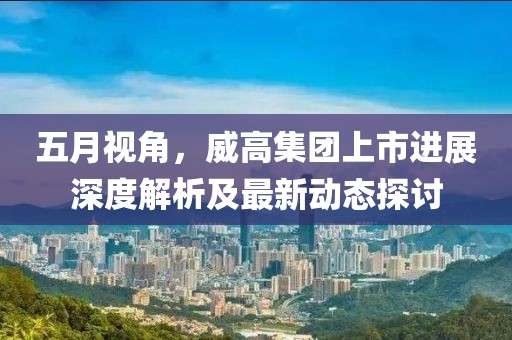 五月视角，威高集团上市进展深度解析及最新动态探讨