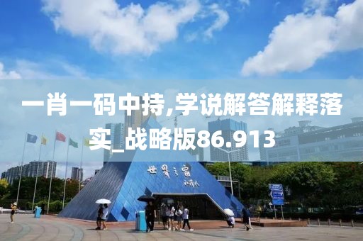 一肖一码中持,学说解答解释落实_战略版86.913