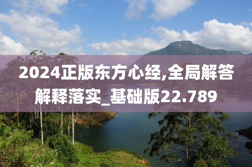 2024正版东方心经,全局解答解释落实_基础版22.789