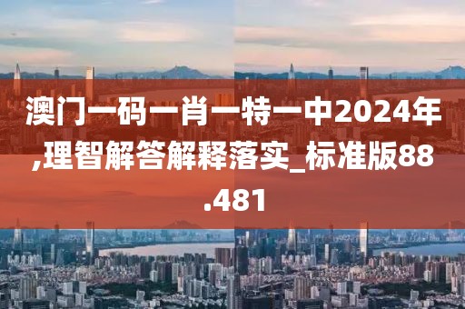 澳门一码一肖一特一中2024年,理智解答解释落实_标准版88.481