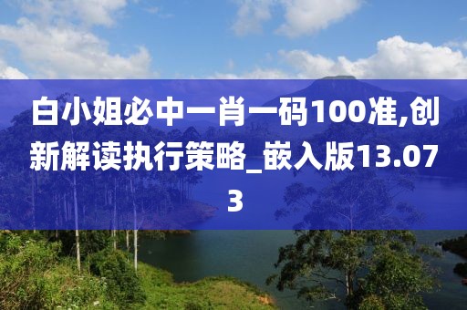 白小姐必中一肖一码100准,创新解读执行策略_嵌入版13.073